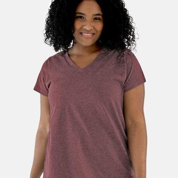 Women's Curvy Collection Fine Jersey V-Neck Tee Thumbnail