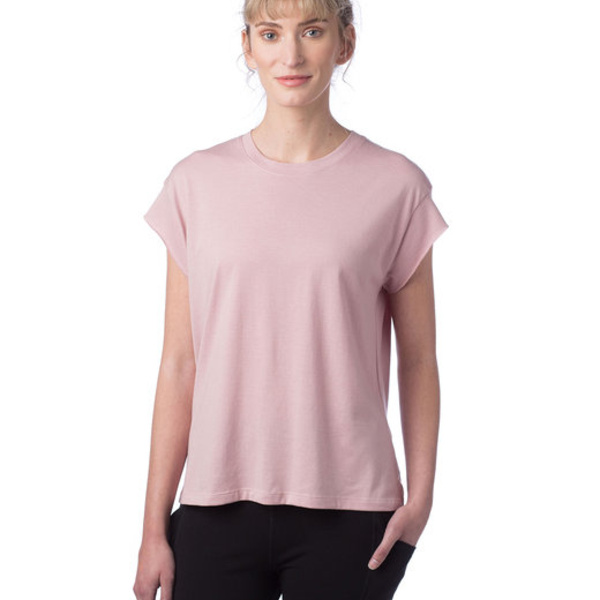 Ladies' Modal Tri-Blend Raw Edge Muscle T-Shirt Thumbnail