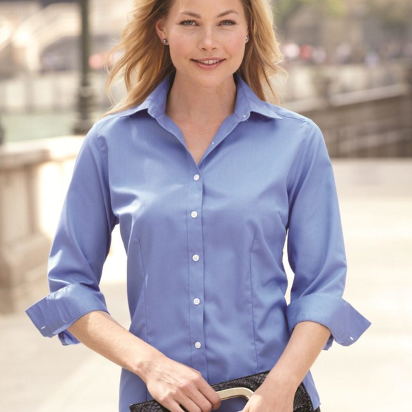 Women's Three-Quarter Sleeve Baby Twill Shirt Thumbnail