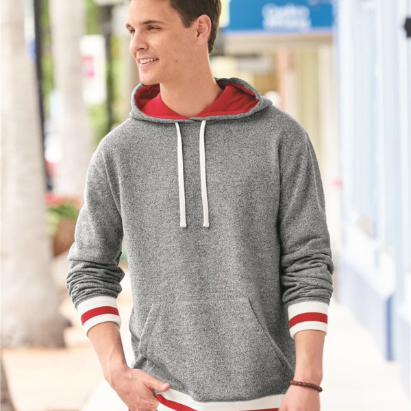 Unisex Peppered Fleece Lapover Hooded Sweatshirt Thumbnail