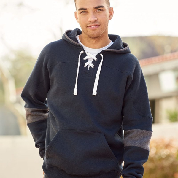 Men's Sport Lace Colorblocked Fleece Hooded Sweatshirt Thumbnail